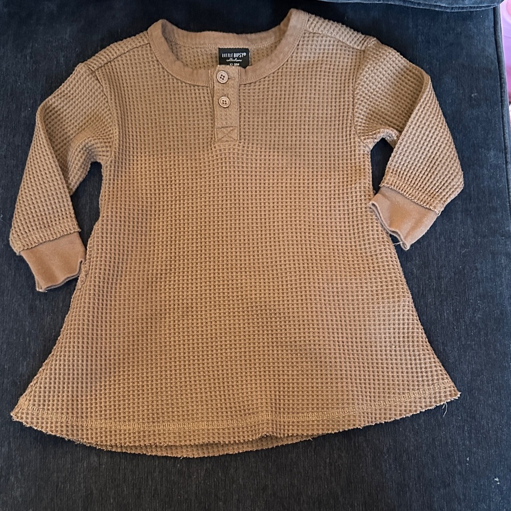 Little Bipsy Brown Waffle Dress w pockets